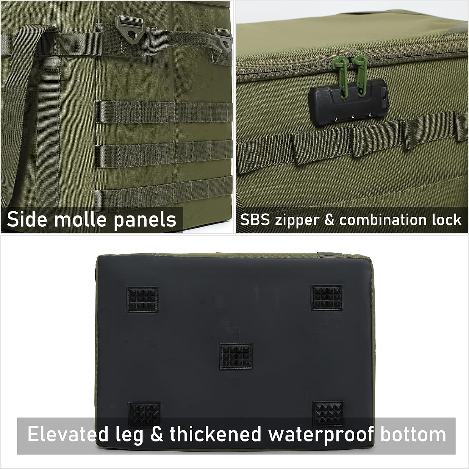 Tactical Camping Storage Bag Utility Tote Bag Camp Kitchen & Trunk Organizer with Combination Lock and Shoulder Strap - Image 7