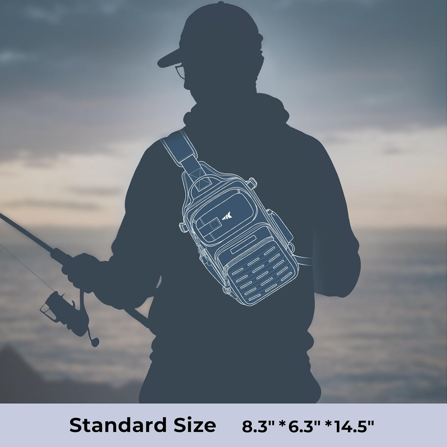 KastKing Blowbak Fishing Sling Bag, Fishing Backpack with Rod Holder - Image 2