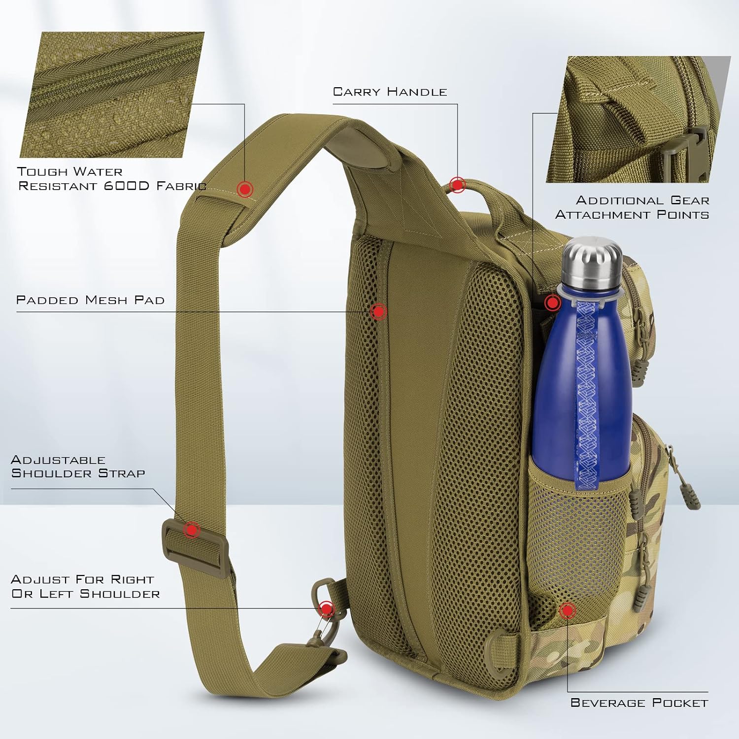 KastKing Blowbak Fishing Sling Bag, Fishing Backpack with Rod Holder - Image 5
