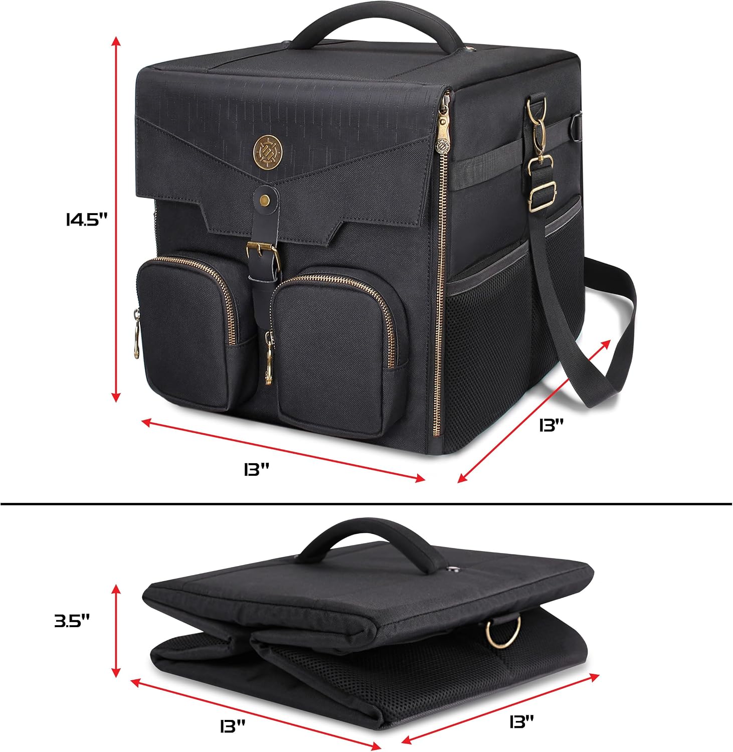 ENHANCE Board Game Shoulder Bag - Reinforced Board Game Storage with Padded Shoulder Strap and Accessories Pockets for Dice, Cards, More - Carrier Protects Tabletop Adventures - Image 3